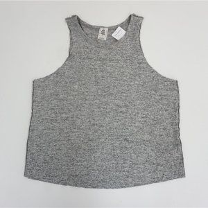 We the Free People Women's Top L Coziest Tank Sleeveless Knit Top Gray Multi L